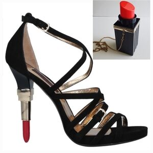 NWT💄ALBERTO GUARDIANI Lipstick Stiletto Sandals
